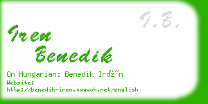 iren benedik business card
